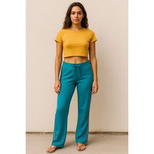 Johnny Was LA Green Gucci Red Stripe Sweatpants   Women's Size Small